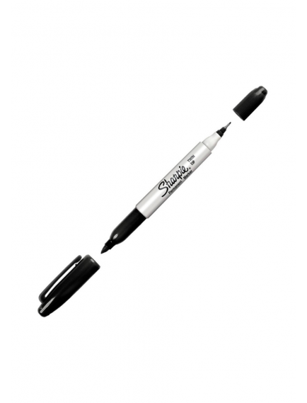 Sharpie Twin Tip Permanent Marker Black – Dual Tip Precision Sharpie Twin Tip Permanent Marker Black – Dual Tip Precision