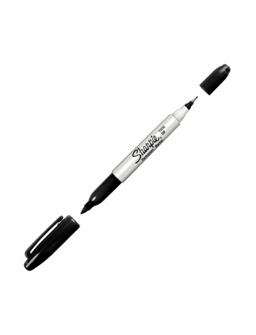 Sharpie Twin Permanent Çift Uçlu Markör Siyah – Kalıcı Mürekkep