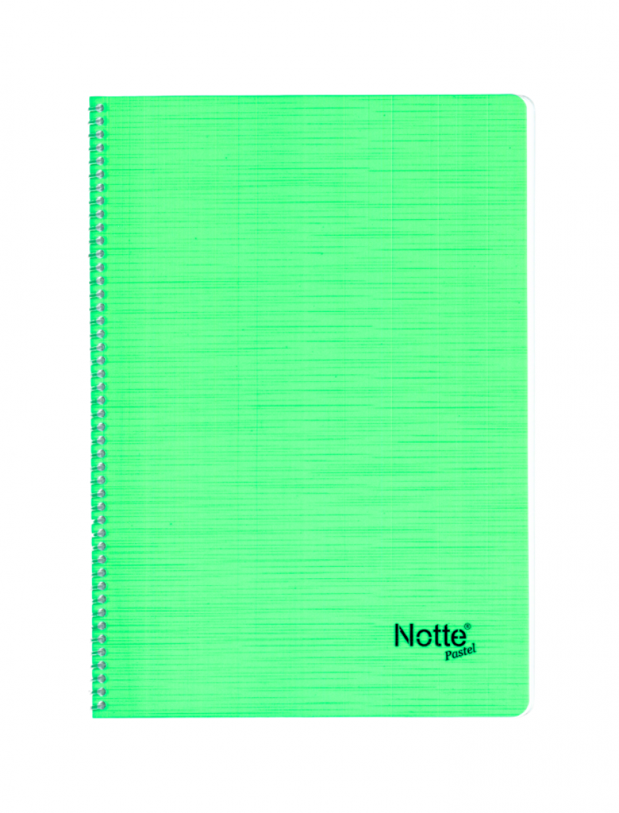 NOTTE Spiralli Kareli 100 Yaprak A4 Pastel Plastik Kapaklı Defter NOTTE Spiralli Kareli 100 Yaprak A4 Pastel Plastik Kapaklı Defter