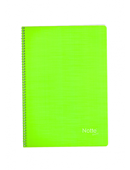 NOTTE Spiralli Çizgili 80 Yaprak A4 Trend Plastik Kapaklı Defter NOTTE Spiralli Çizgili 80 Yaprak A4 Trend Plastik Kapaklı Defter