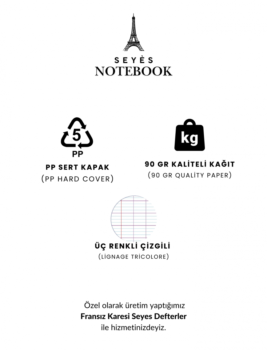 Seyes Defter A5 24 Yaprak