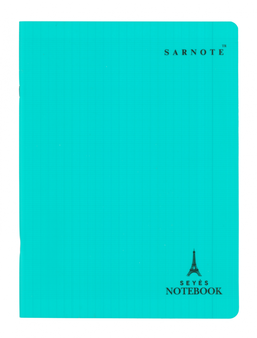 Seyes Defter 24x32cm 48 yp. Plastik Kapak Turkuaz