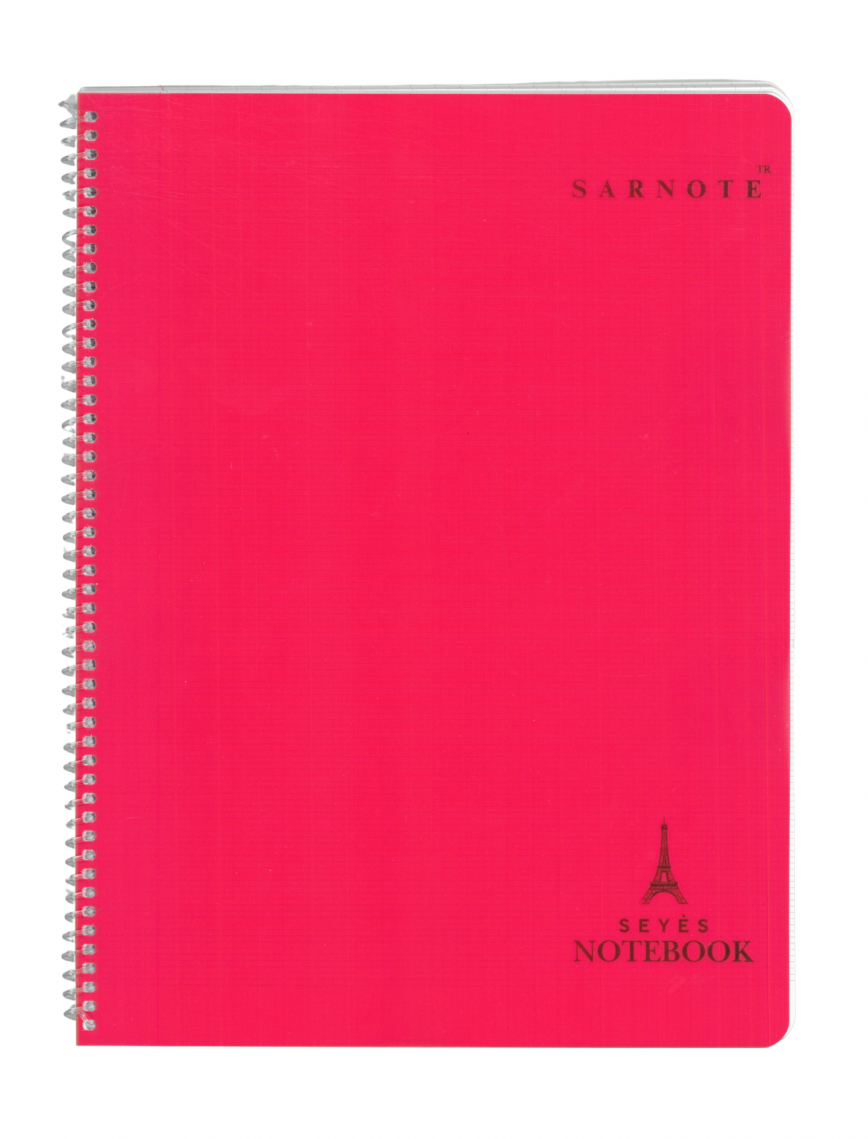 Seyes Defter 24x32cm 60 Yaprak Spiralli PP Kapak Kırmızı