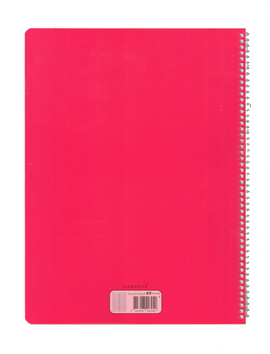 Seyes Defter 24x32cm 60 Yaprak Spiralli PP Kapak Kırmızı