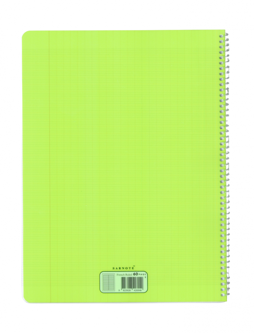 Seyes Defter 24x32cm 60 Yaprak Spiralli PP Kapak Yeşil
