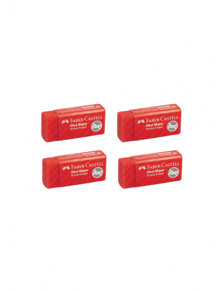 Faber-Castell Red School Eraser Small Size 4-Pack Faber-Castell Red School Eraser Small Size 4-Pack