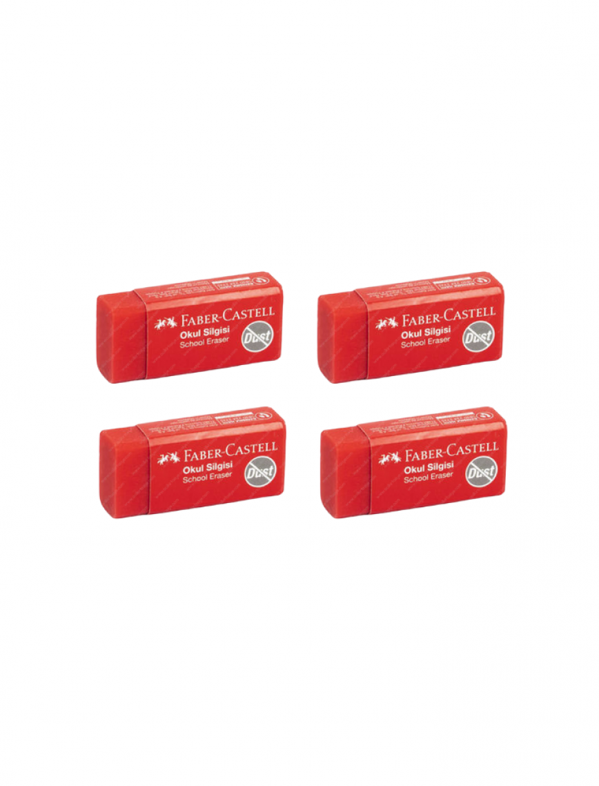 Faber-Castell Red School Eraser Small Size 4-Pack 