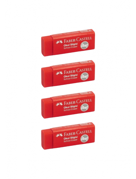 Faber-Castell Red School Eraser Big Size 4-Pack Faber-Castell Red School Eraser Big Size 4-Pack