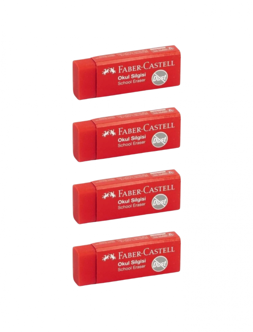 Faber-Castell Red School Eraser Big Size 4-Pack 