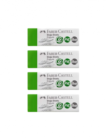 Faber-Castell Dust-Free Doğa Dostu Silgi Büyük Boy 4'lü Faber-Castell Dust-Free Doğa Dostu Silgi Büyük Boy 4'lü