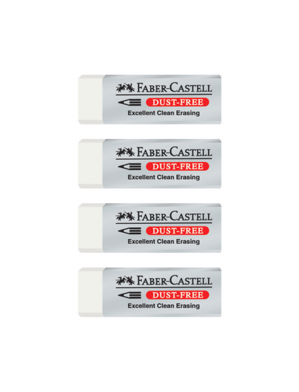 Faber-Castell Dust Free Large White Eraser 4-Pack Faber-Castell Dust Free Large White Eraser 4-Pack
