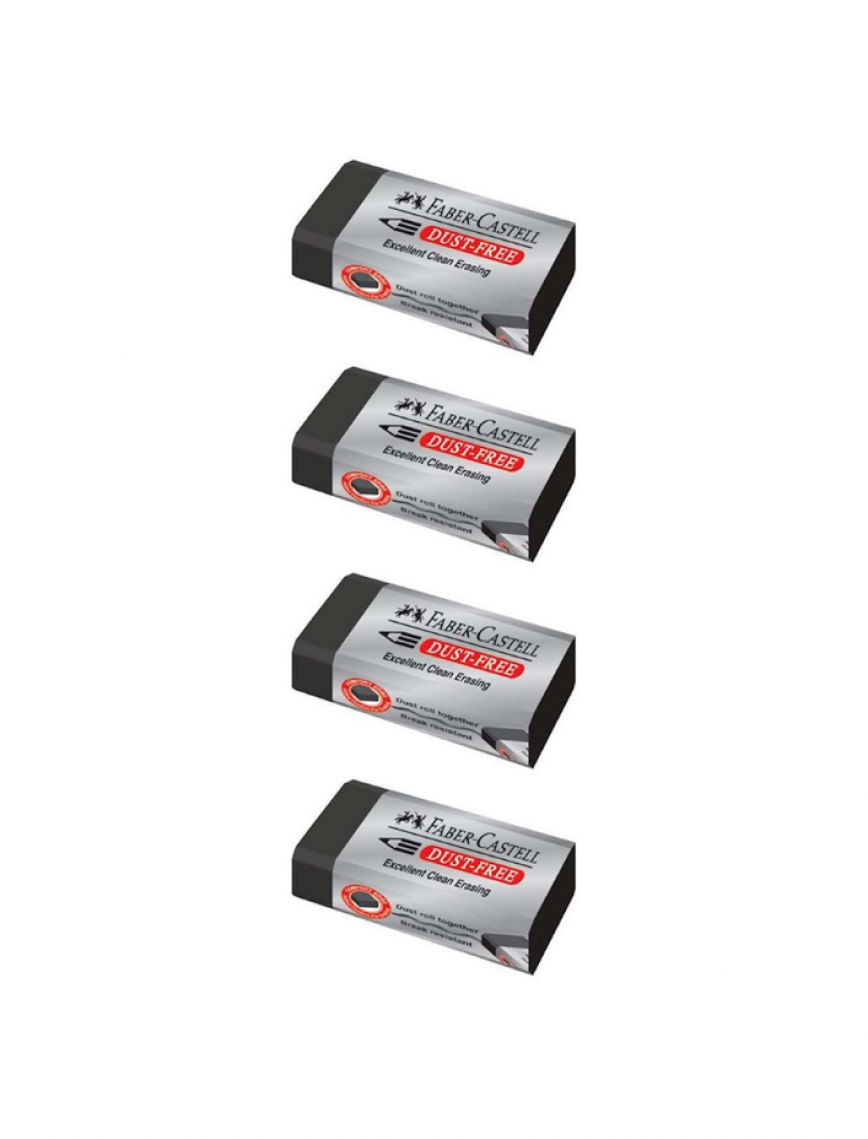 Faber-Castell Dust Free Small Black Eraser 4-Pack 