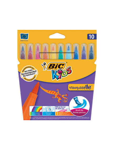 BIC Visa Brush-Tip Felt Pens 10 Colors BIC Visa Brush-Tip Felt Pens 10 Colors