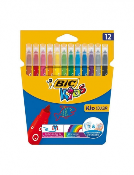 BIC Kids Color Keçeli Boya Kalemi 12 Renk BIC Kids Color Keçeli Boya Kalemi 12 Renk