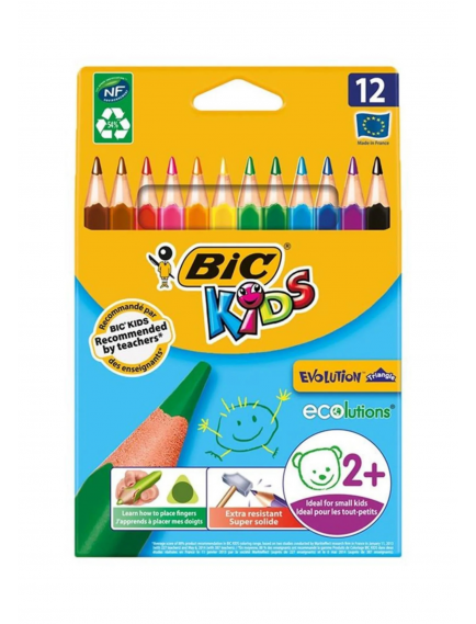 Bic Evolution 12 Triangular Jumbo Colored Pencils Bic Evolution 12 Triangular Jumbo Colored Pencils