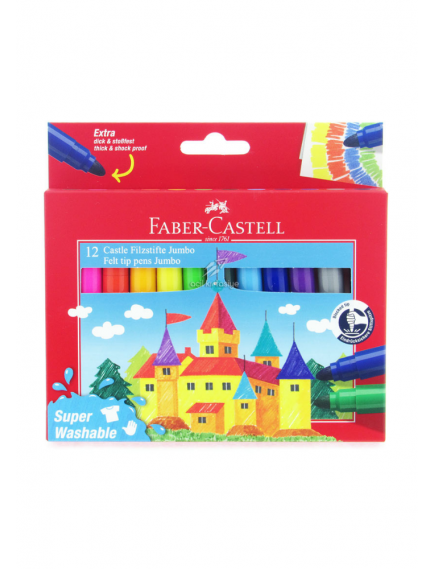 Faber Castell Jumbo Felt-Tip Pens 12 Colors Faber Castell Jumbo Felt-Tip Pens 12 Colors