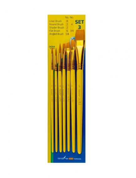 Fanart Academy Series 500 Synthetic Brush Set No:3 (7 pcs) 