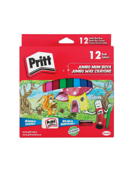 Pritt Jumbo Triangular Erasable Pastel Crayons Pritt Jumbo Triangular Erasable Pastel Crayons