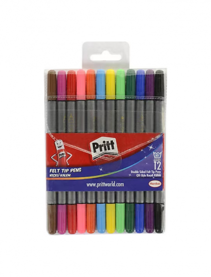 Pritt Dual-Tip Felt-Tip Pens 12 Colors Pritt Dual-Tip Felt-Tip Pens 12 Colors