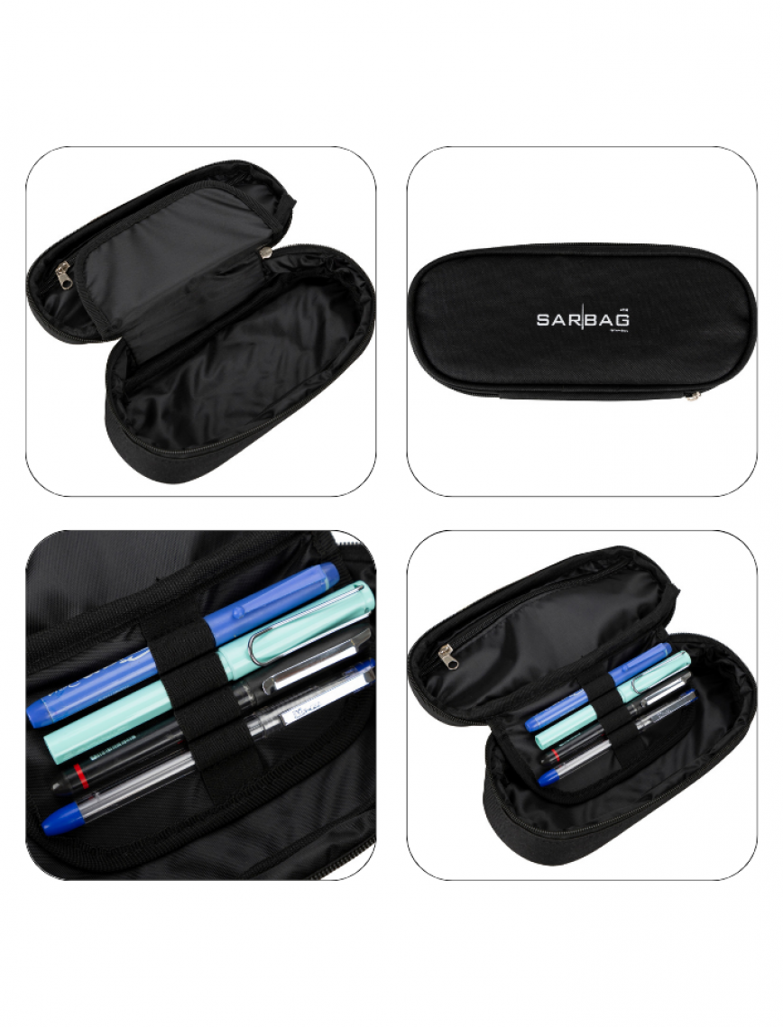 SARBAG Oval Single Tribe Siyah Pencil Case SARBAG Oval Single Tribe Siyah Pencil Case